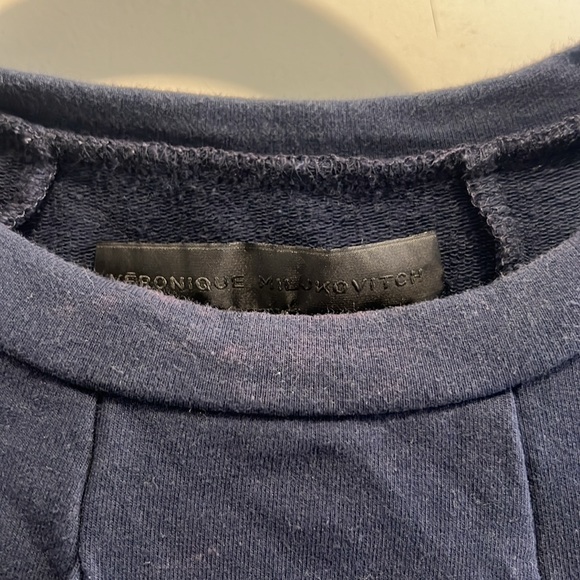 Navy Veronique Miljkovitch Sweatshirt - size small - Picture 2 of 2